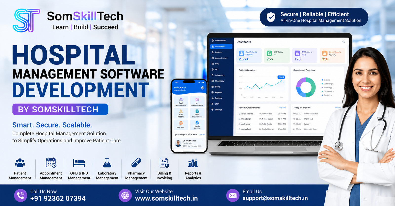 Hospital Software Development Company in India | Complete HMS Solution by SomSkillTech